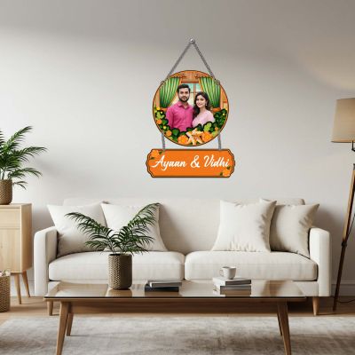 Personalized Couple Photo Frame Wall Hanging Custom With Photo & Name | Birthday Gift For Girlfriend Boyfriend Anniversary Gift For Wife Husband Couple Wall Hanging